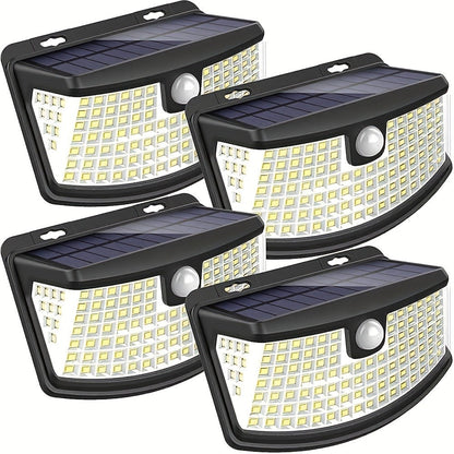 Solar Step Lights Outdoor 120 LED Motion Sensor, 270° Wide Angle Wall Light with 3 Modes, Solar Powered Stair Light for Pathway