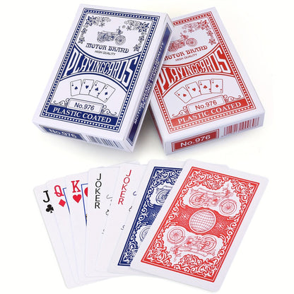 Bulk Playing Cards 24 Decks Pack 12 Blue & 12 Red Plastic-Coated Poker Size Standard Index – 52 Cards + 2 Jokers Each for Poker Family Games