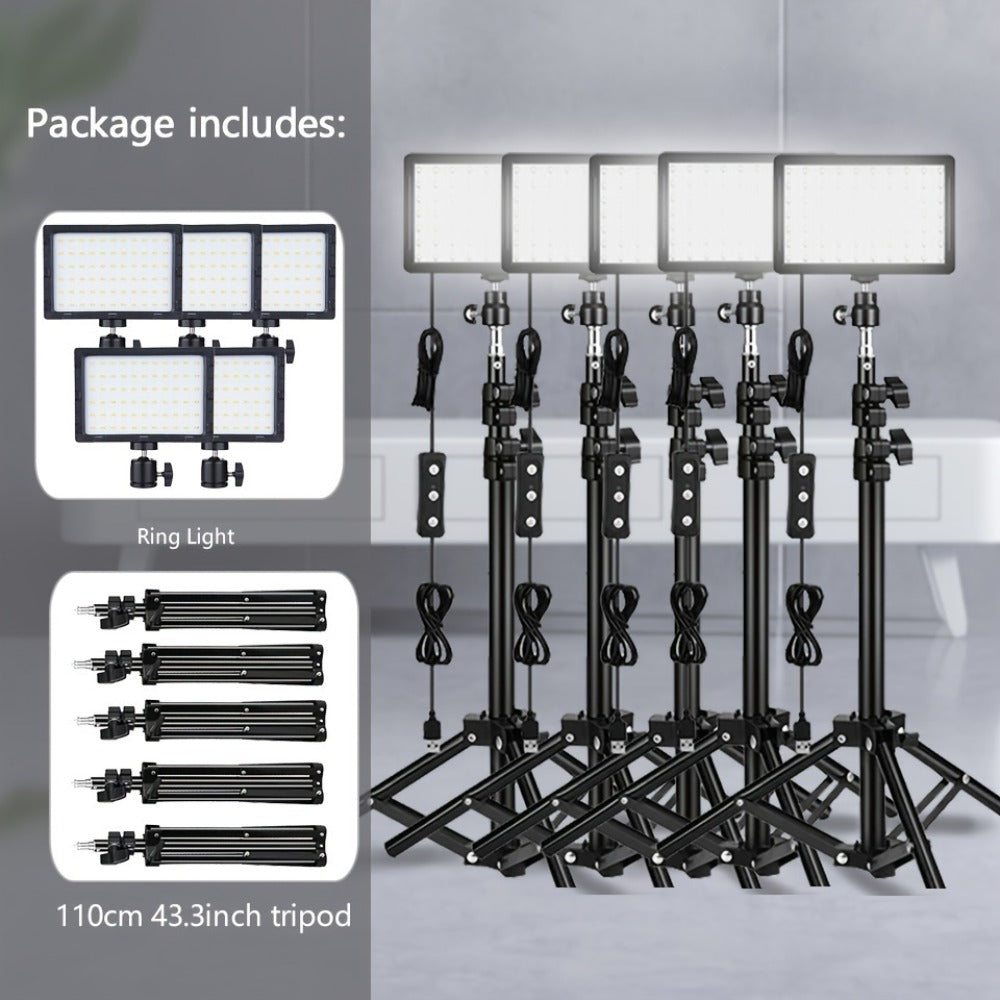 LED Video Light Panel 5600K Dimmable Photography Lighting Kit with Adjustable Tripod Stand for an Everyday Personal Care Routine