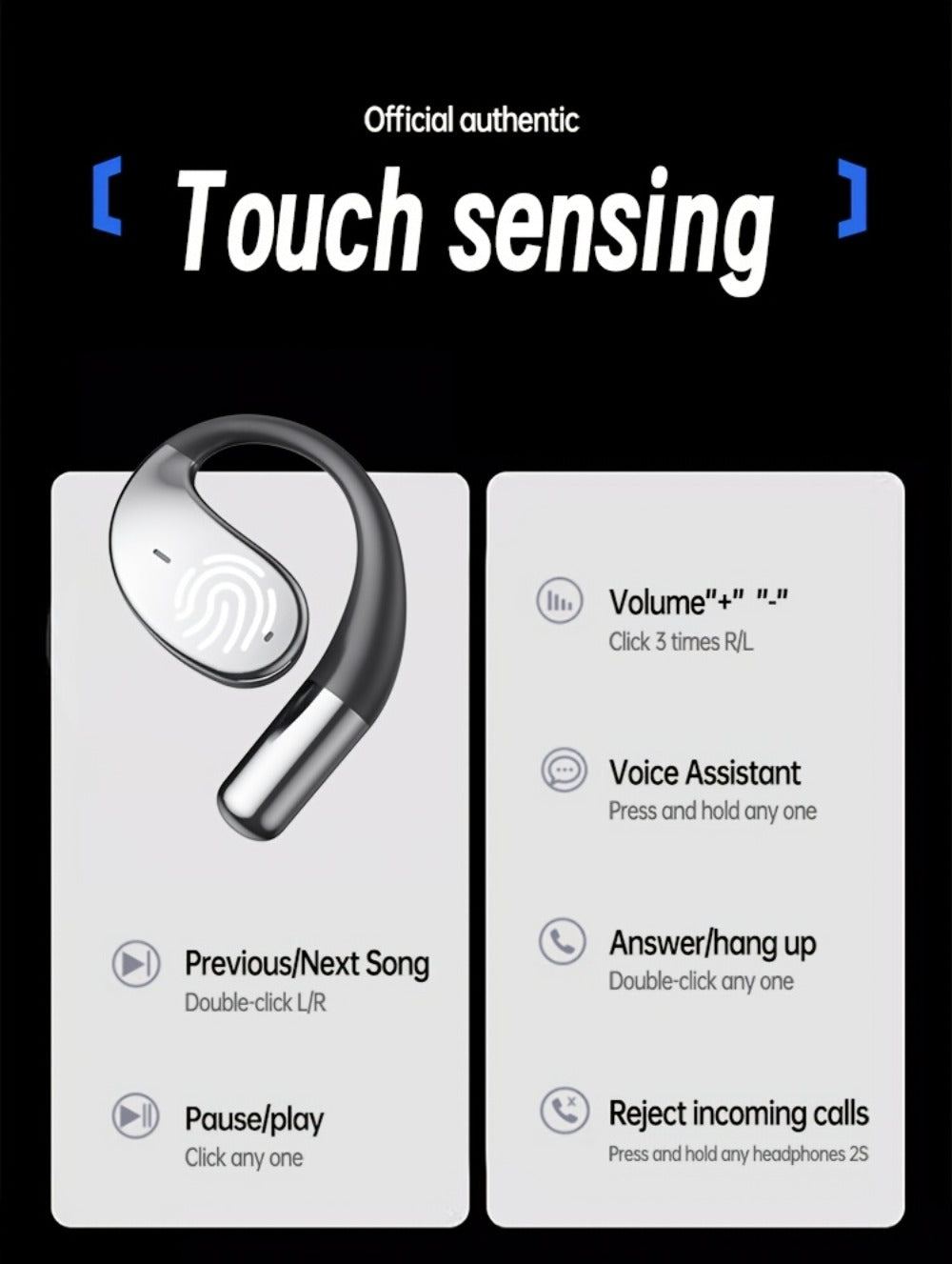 Acer TWS In-Ear Earbuds Noise Canceling Touch Control Sports Wireless Headphones Long for Bedside Audio, Alarms and Room Entertainment