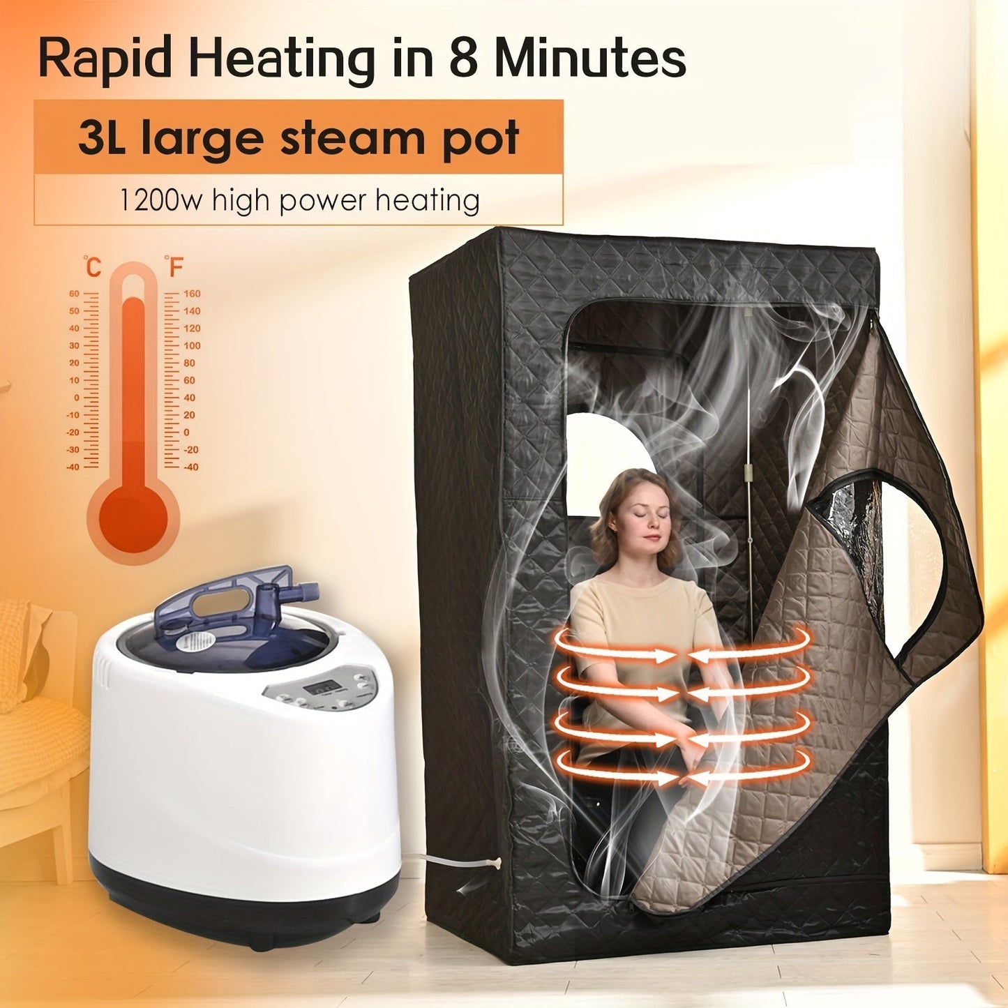 Portable Sauna, Steam Sauna Tent Home Spa Gym Yoga Detox Relaxation for Garden, Patio and Yard Use
