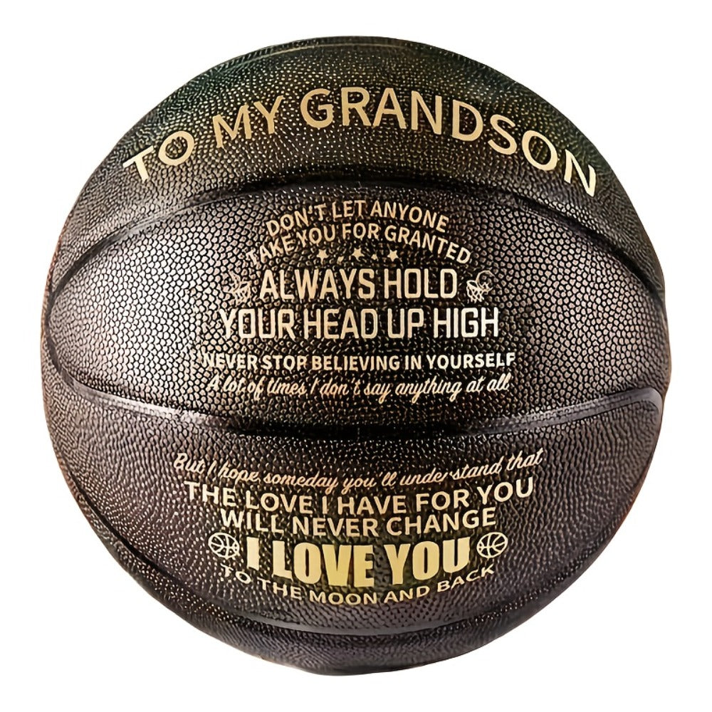 Personalized Basketball Gift for Son & Grandson Standard Size with Pump To My Son To My Grandson Heartfelt Message Sports Birthday Christmas