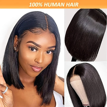 Put On and Go Wig 6x4.5 HD Lace Human Hair Straight 250% Density Glueless Pre-Plucked Pre-Cut Pre-Bleached Knots Long Straight Wig for Women