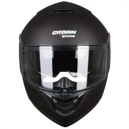 Modular Motorcycle Helmet Flip-Up Full Face – Dual Visor (Clear + Sun Visor), DOT-Style Flip Up Helmet for Men & Women