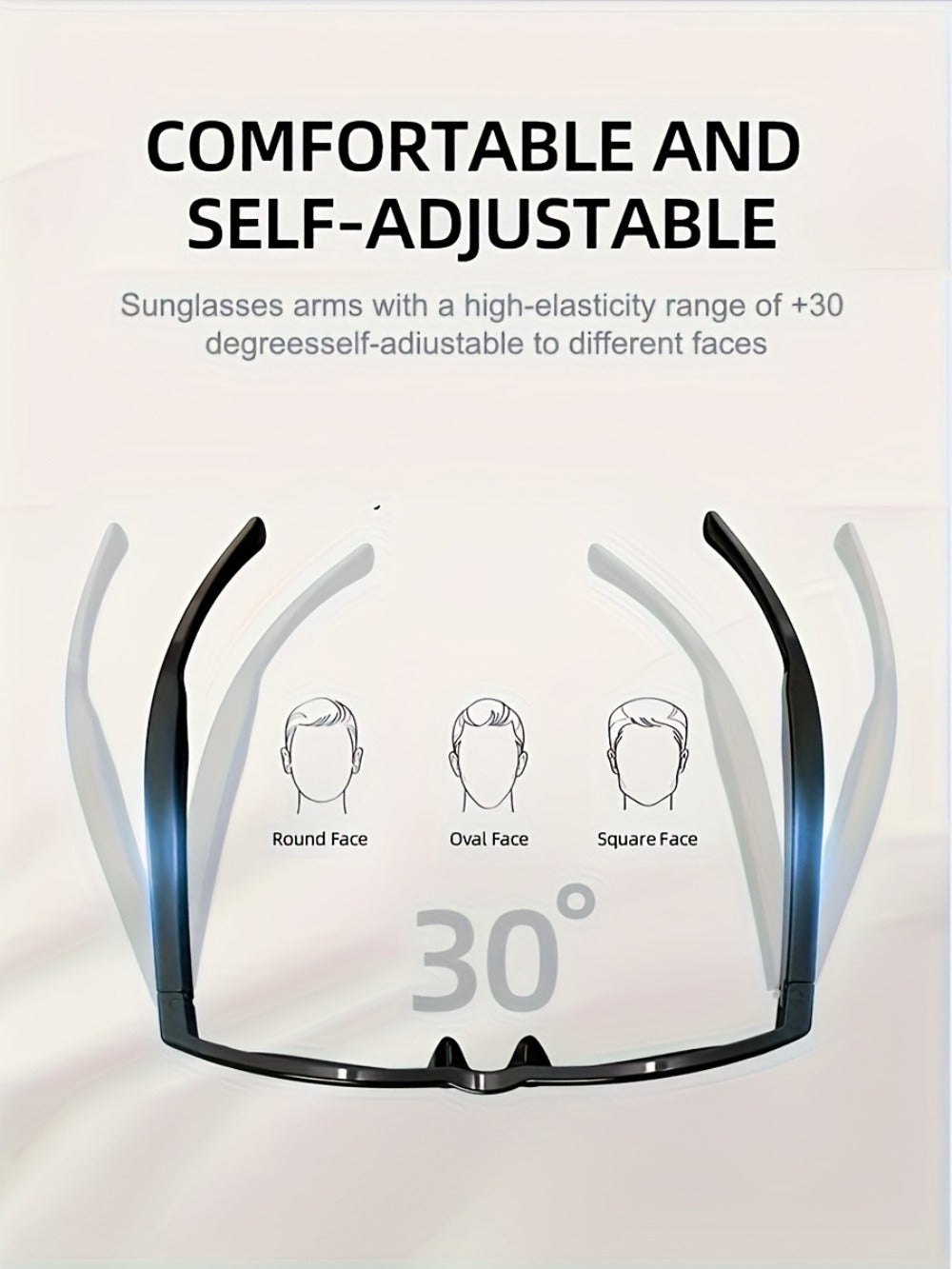 Smart Glasses Open-Ear Bluetooth Audio Eyewear with Built-In Speaker, Microphone and Black or White Frames