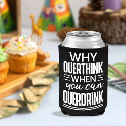 6-Pack Neoprene Beer Can Coolers with Funny Drinking Phrases – Insulated Drink Sleeves for Soda & Lager – Durable Cylindrical Can Huggers