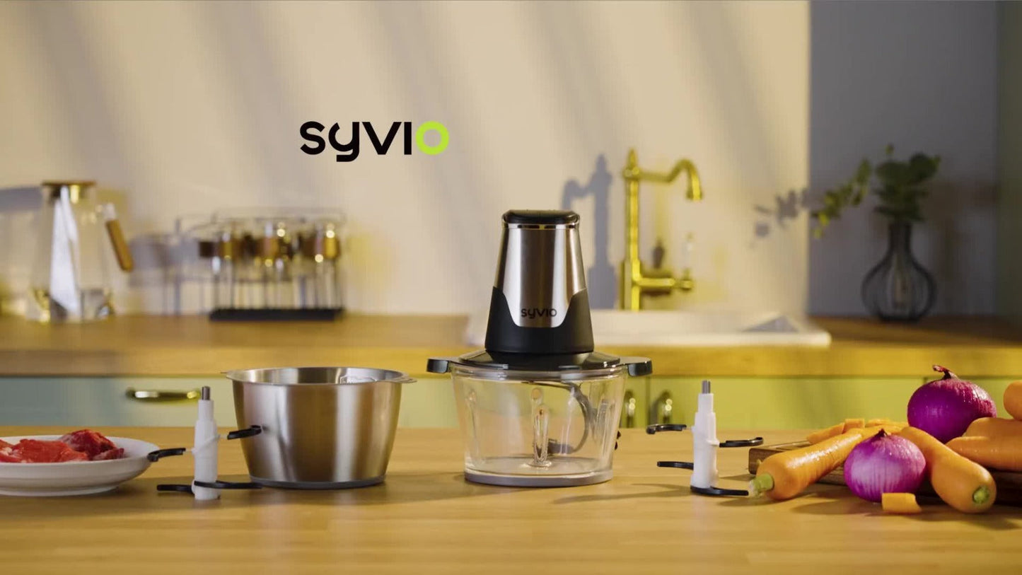 Mini Electric Food Processor 450W with 2 Bowls & 4 Bi-Level Blades, Meat Grinder & Vegetable Chopper for Baby Food