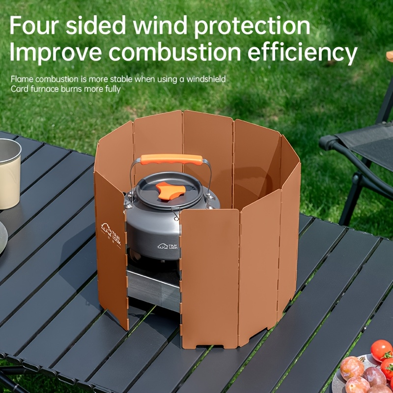 Camp Stove Windscreen, Folding Windshield Gas Stove Camping Outdoor for Bedside Audio, Alarms and Room Entertainment