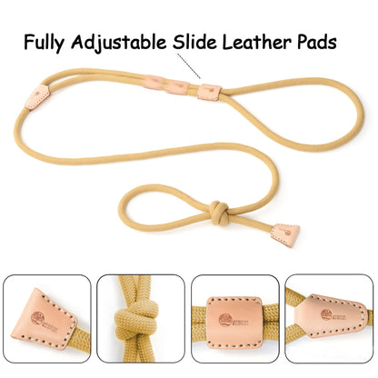 Dog Slip Leash and Harness 2-in-1 Rope Lead – No Pull All-in-One Training Leash for Puppies & Small Dogs, Adjustable Slip Lead with Soft