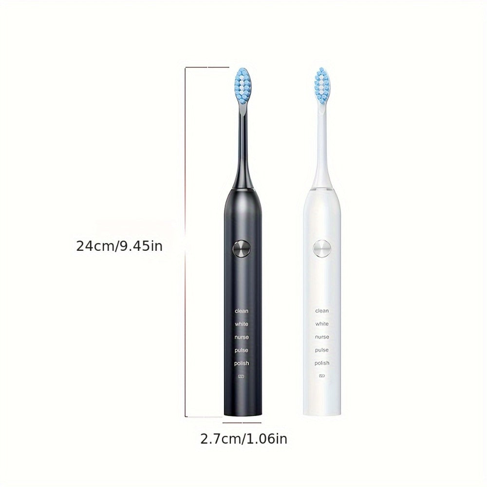 Electric Toothbrush with Five Modes, 40, 000 Vibrations per Minute, Type-C Charging and Four or Eight Heads