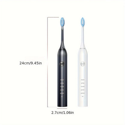 Electric Toothbrush with Five Modes, 40, 000 Vibrations per Minute, Type-C Charging and Four or Eight Heads