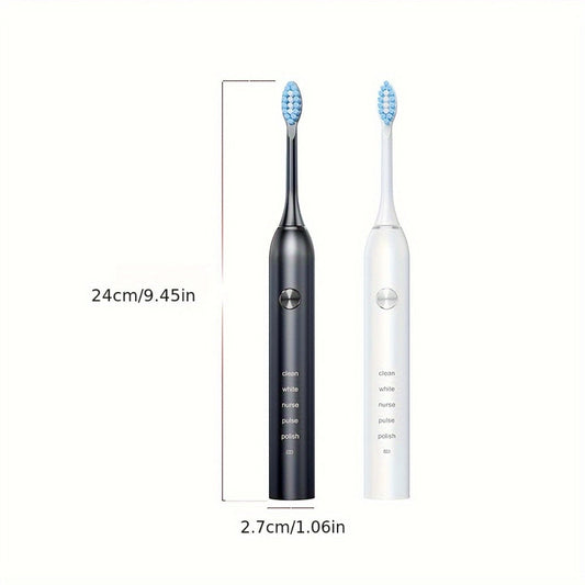 Electric Toothbrush with Five Modes, 40, 000 Vibrations per Minute, Type-C Charging and Four or Eight Heads