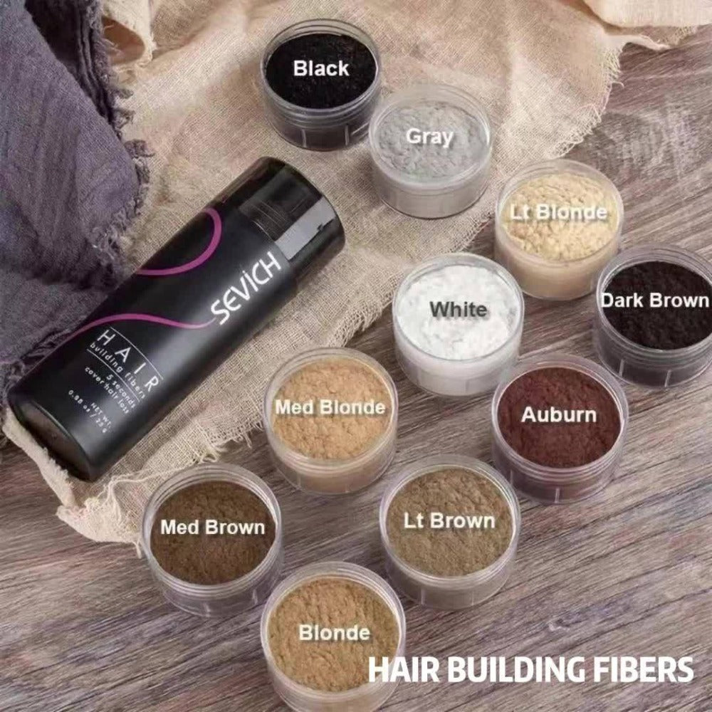 Keratin Hair Fibers 3-Piece Kit with Spray Pump & Optimizer, Instant Thickening Powder for Thinning Hair & Beard