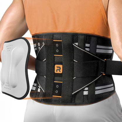 Lumbar Support Back Brace with Massage Pad for Men Women Breathable Lower Back Support Belt Adjustable Strap Pain Relief Posture Corrector