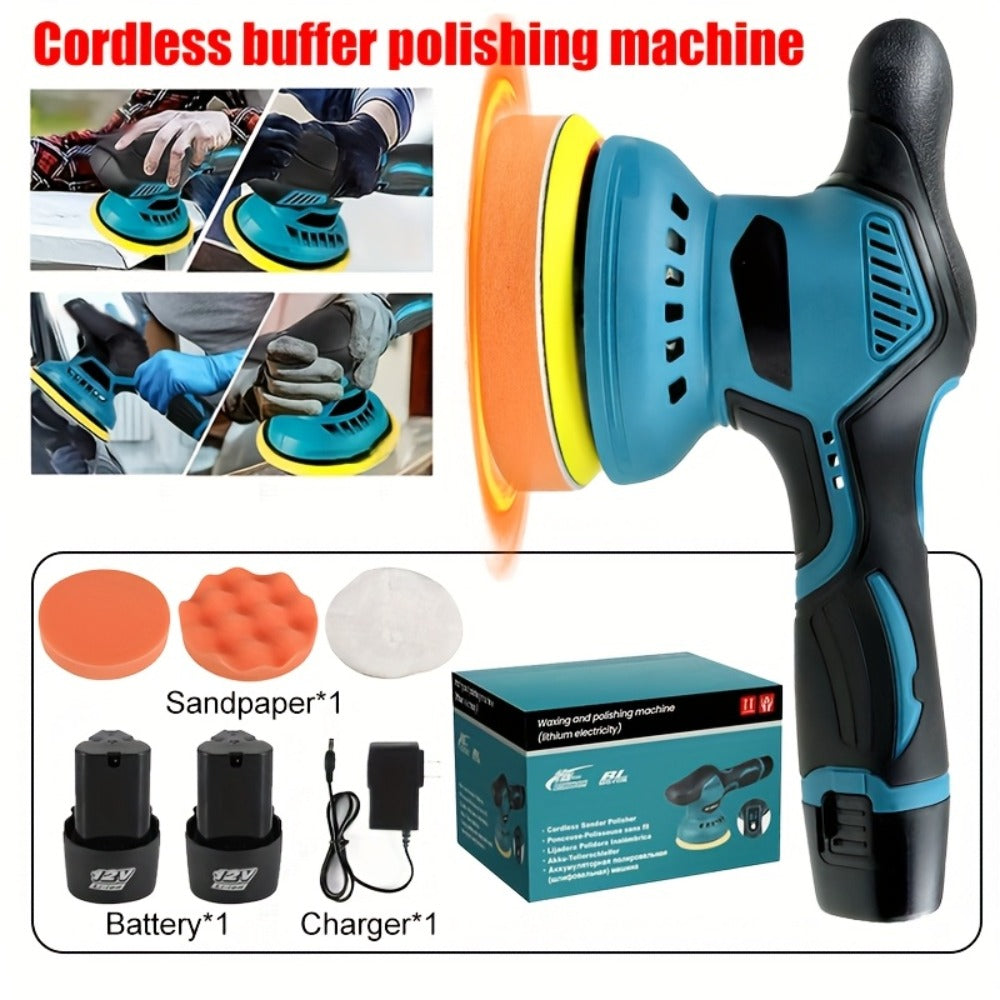 Cordless Car Polisher Buffer Machine – 8-Speed 5000 RPM Orbital Polishing Machine with 6" Pad, Rechargeable Battery & Charger for Car