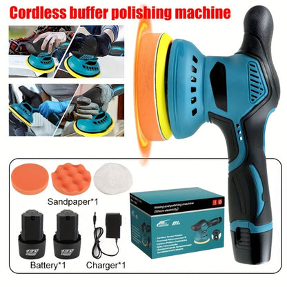 Cordless Car Polisher Buffer Machine – 8-Speed 5000 RPM Orbital Polishing Machine with 6" Pad, Rechargeable Battery & Charger for Car