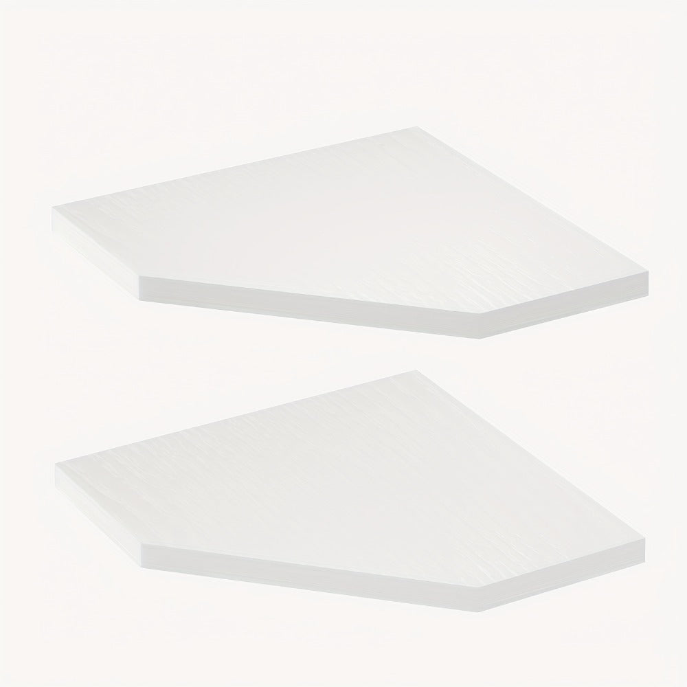 Corner Wall Shelf Set with 13.9-Inch Front Edge, Brown, Black or White Finish and 2, 4 or 6 Pieces
