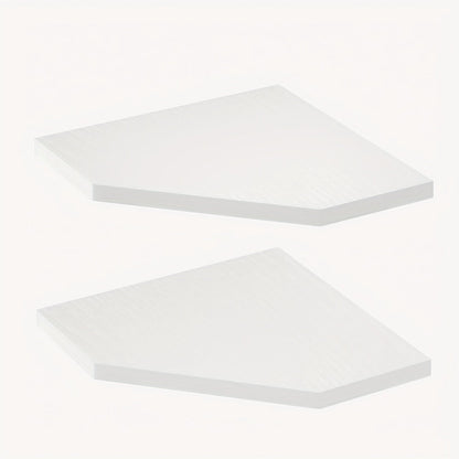 Corner Wall Shelf Set with 13.9-Inch Front Edge, Brown, Black or White Finish and 2, 4 or 6 Pieces