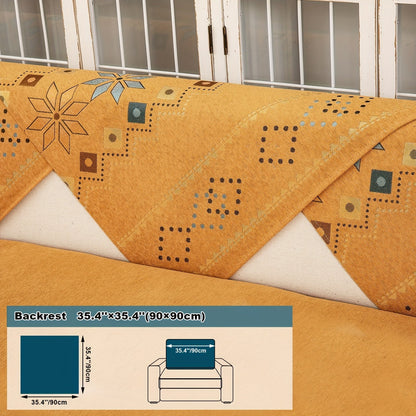 Sofa Cover Bohemian Geometric Panels for 1 to 4 Seats, Armrest or Backrest in Five Color Options