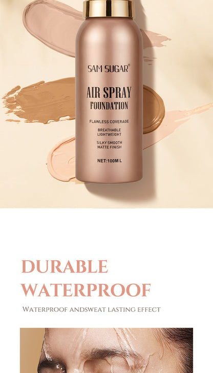 Air-Spray Liquid Foundation in Gold-Tone Bottle with Four Numbered Shade Options from 01 to 04