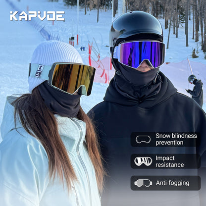 KAPVOE Ski Goggles with Magnet-Attached Interchangeable Lens Interface and Seven K721 Color Codes