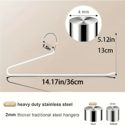 Pants Hangers Metal Open Leg Non-Slip – Heavy Duty Trouser Jeans Hanger for Wardrobe, Space Saving, Black or White, 10/20/30/50pcs