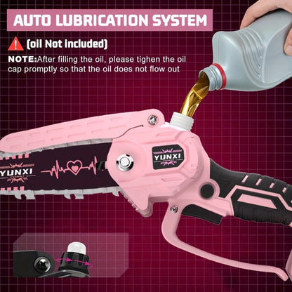 Mini Chainsaw 6 Inch 21V Cordless Battery Powered, Handheld Electric Chain Saw for Tree Branch Trimming Wood Cutting