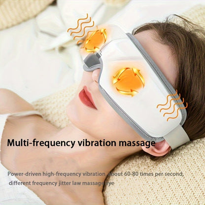 Eye Massager 4D Kneading Vibration Hot Compress Bluetooth Music Massage, Rechargeable Portable Eye Relax Device for Stress