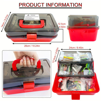 491-Piece Fishing Lures Kit – Complete Tackle Box Set with Soft Lures, Sinker Weights, Hooks, Jigs, Spinnerbait, Crankbait