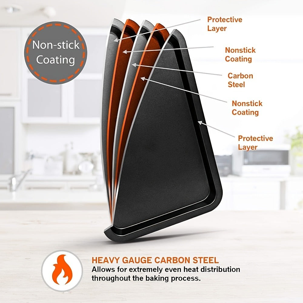 Nonstick Bakeware Set with Cooling Rack Cookie Sheet Cake Pans Loaf Muffin Pizza Pan Baking Pans Set for Kitchen 6 14 15 Piece