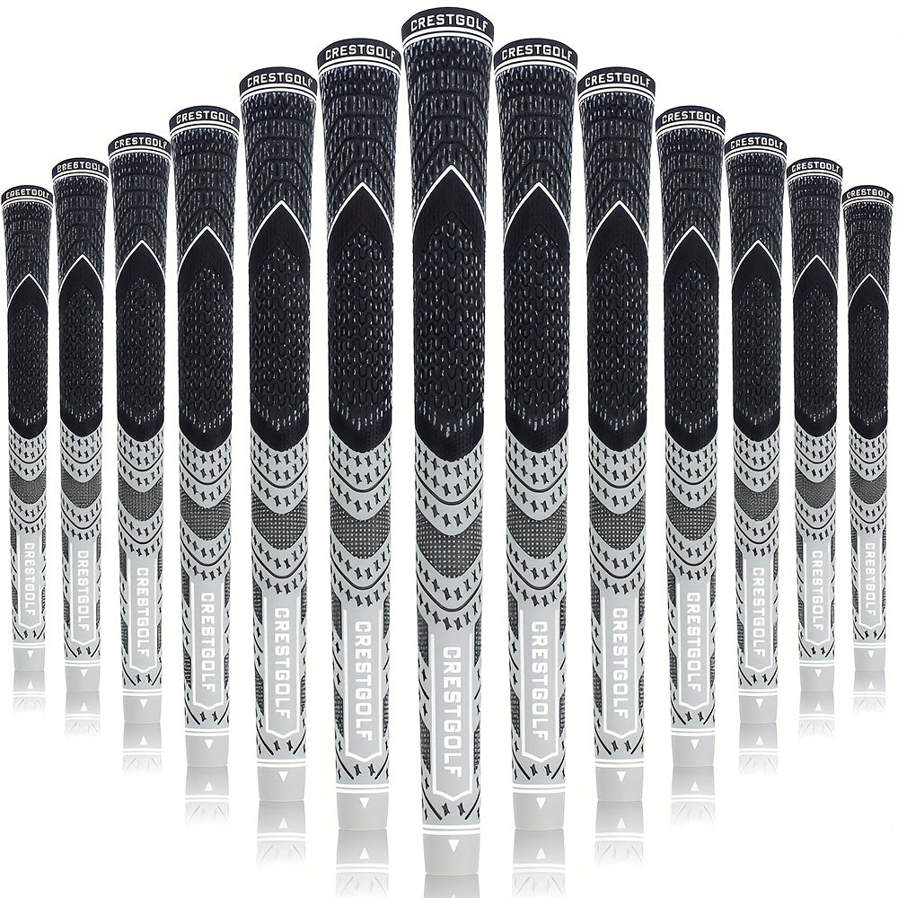 Midsize Golf Grips Set 13 Pack – All Weather Hybrid Rubber Golf Club Grips with Ecological Yarn Thread Technology, Multiple Colors