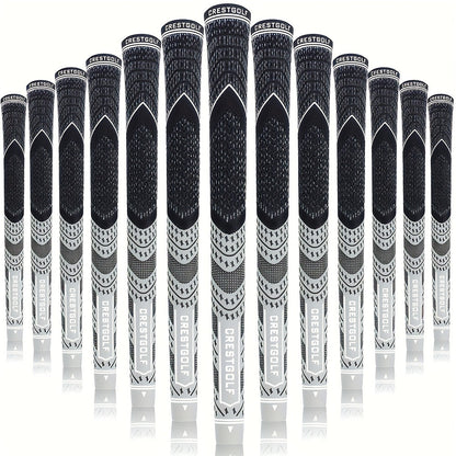 Midsize Golf Grips Set 13 Pack – All Weather Hybrid Rubber Golf Club Grips with Ecological Yarn Thread Technology, Multiple Colors