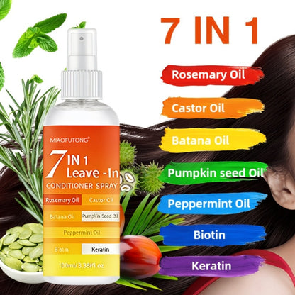 7-in-1 Leave-In Hair Essence Spray for Women - Anti Frizz Shine Boost Heat Protection Deep for Bath Time, Home Spa and Personal Care