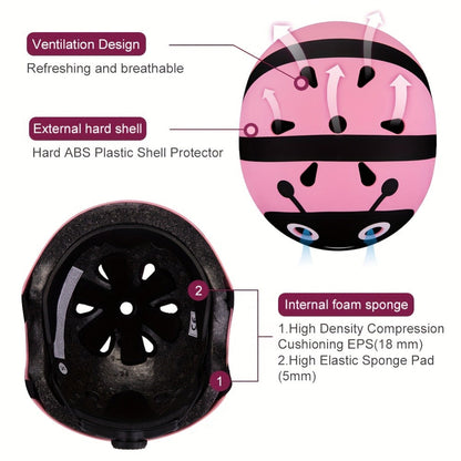 Kids Bike Helmet & Gear Set 7-Piece for Ages 2-8 Boys Girls Adjustable with the Listed Color, Size or Set Options for Everyday Use