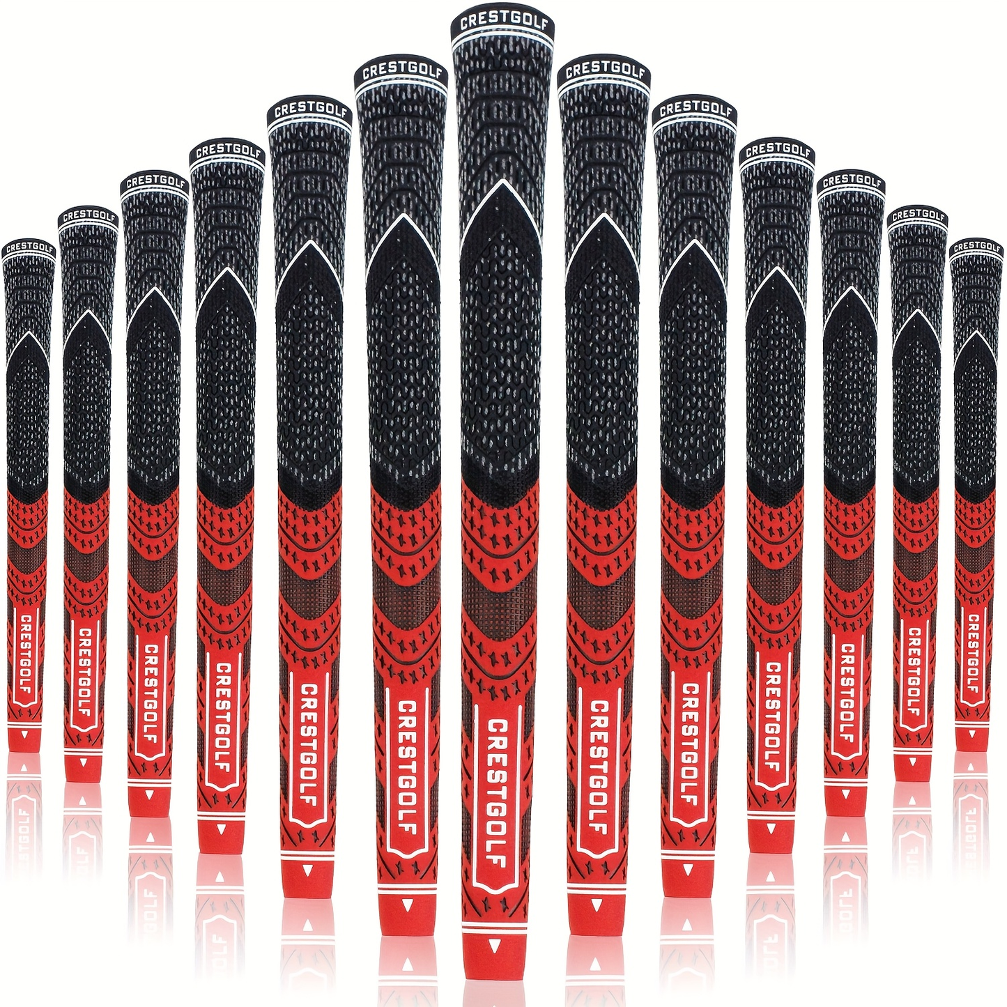 Midsize Golf Grips Set 13 Pack – All Weather Hybrid Rubber Golf Club Grips with Ecological Yarn Thread Technology, Multiple Colors