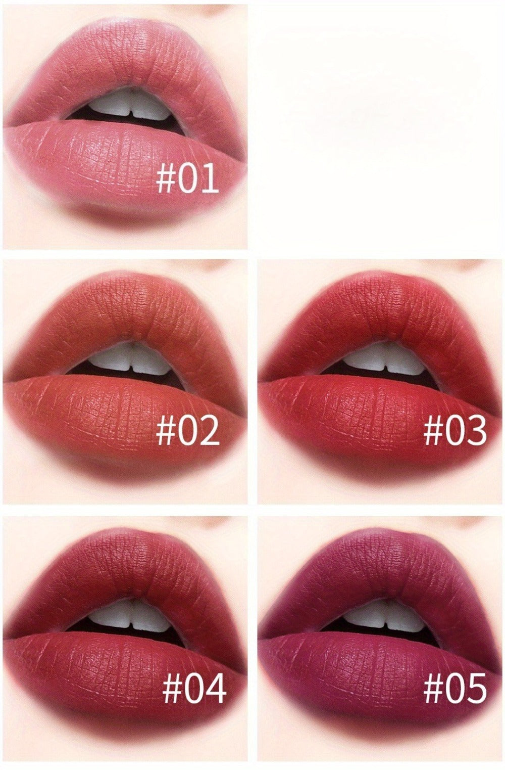Matte Velvet Lip Stain Set 6 Colors Waterproof Smudge-Proof, Metallic Blue Cobalt Bold Shades Vegan Lip Gloss for All Skin Tones