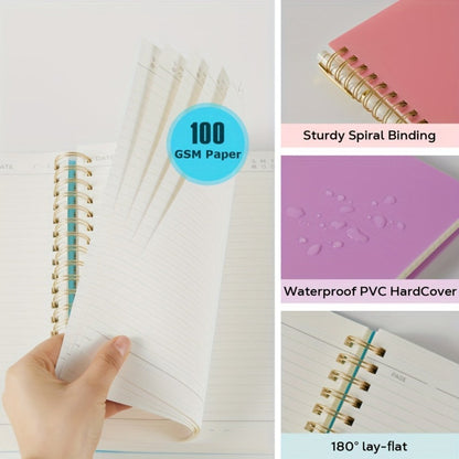 Large Spiral Notebook 300 Pages Hardcover – 8.5x11 A4 College Ruled 100GSM Lined Paper PVC Waterproof Cover for Work School Travel Women Men