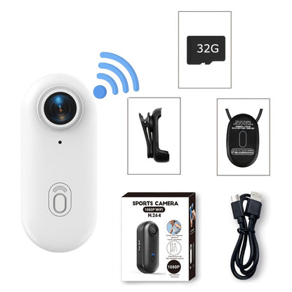 Mini Action Camera Thumb Size Wide Angle Lens 800mAh Battery with Memory Card Wearable Pocket for an Everyday Personal Care Routine