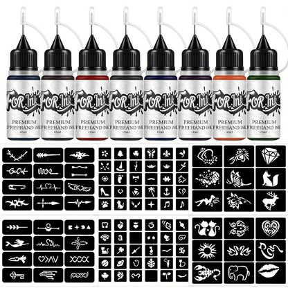 Tattoo Ink 8-Bottle Mixed Color Set with One Kit Configuration and Color Selection with Item-Specific Color, Capacity and Bottle Choices