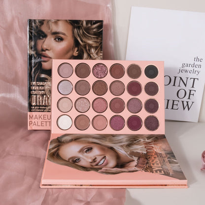 Eyeshadow Palette Book Style SHCOETY 4-in-11 Makeup Kit, 24-Color Eyeshadow + 6-Color Highlighter + 6-Color Blush + 7-Color Contour