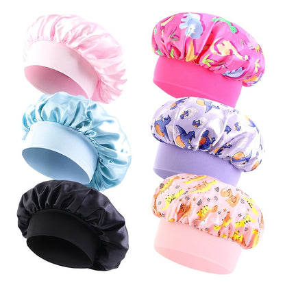 Shower Caps 6 Pack Unicorn Colorful Printed – Adjustable Elastic Reusable Waterproof Hair Cap Set for Women & Girls