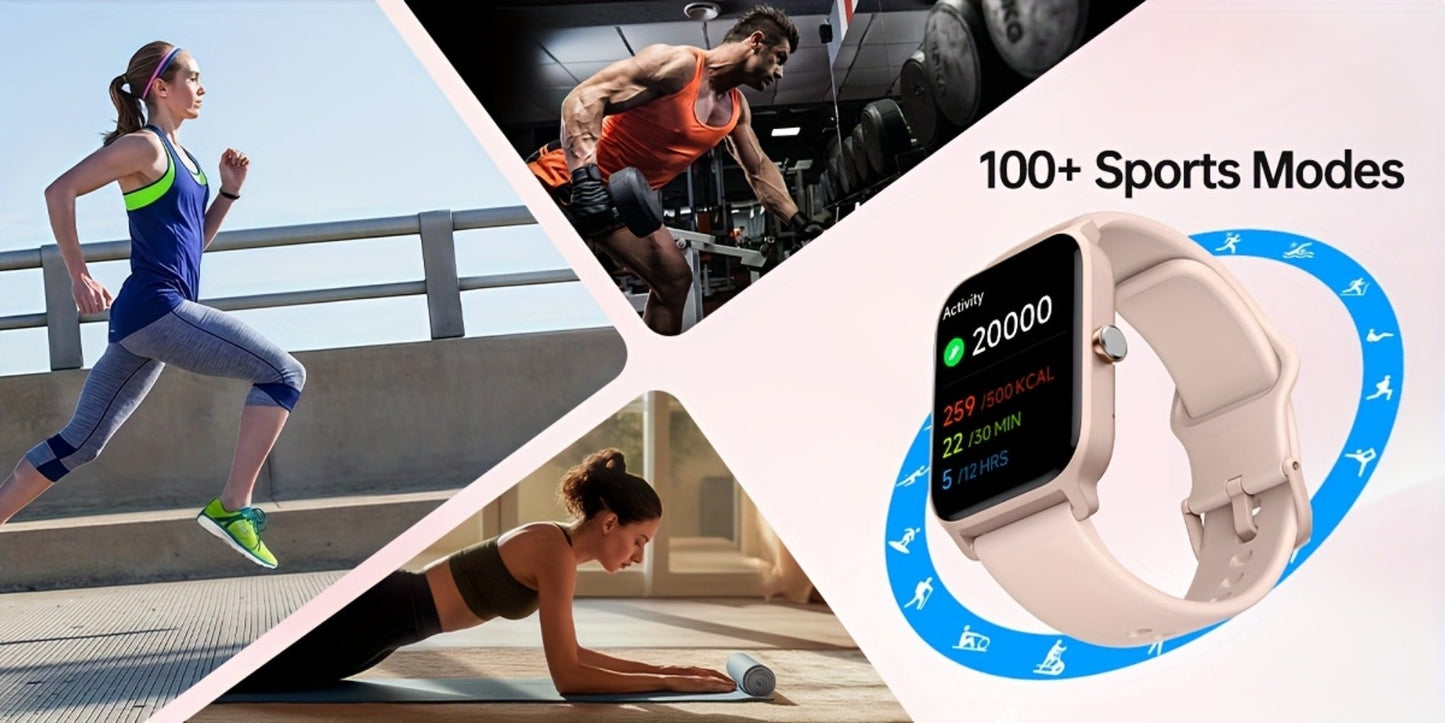 Smartwatch with Built-in Alexa FAWEIO 1.8" HD Touch Screen, Bluetooth Calling, 100+ Sport Modes, Fitness Tracker Heart Rate Sleep
