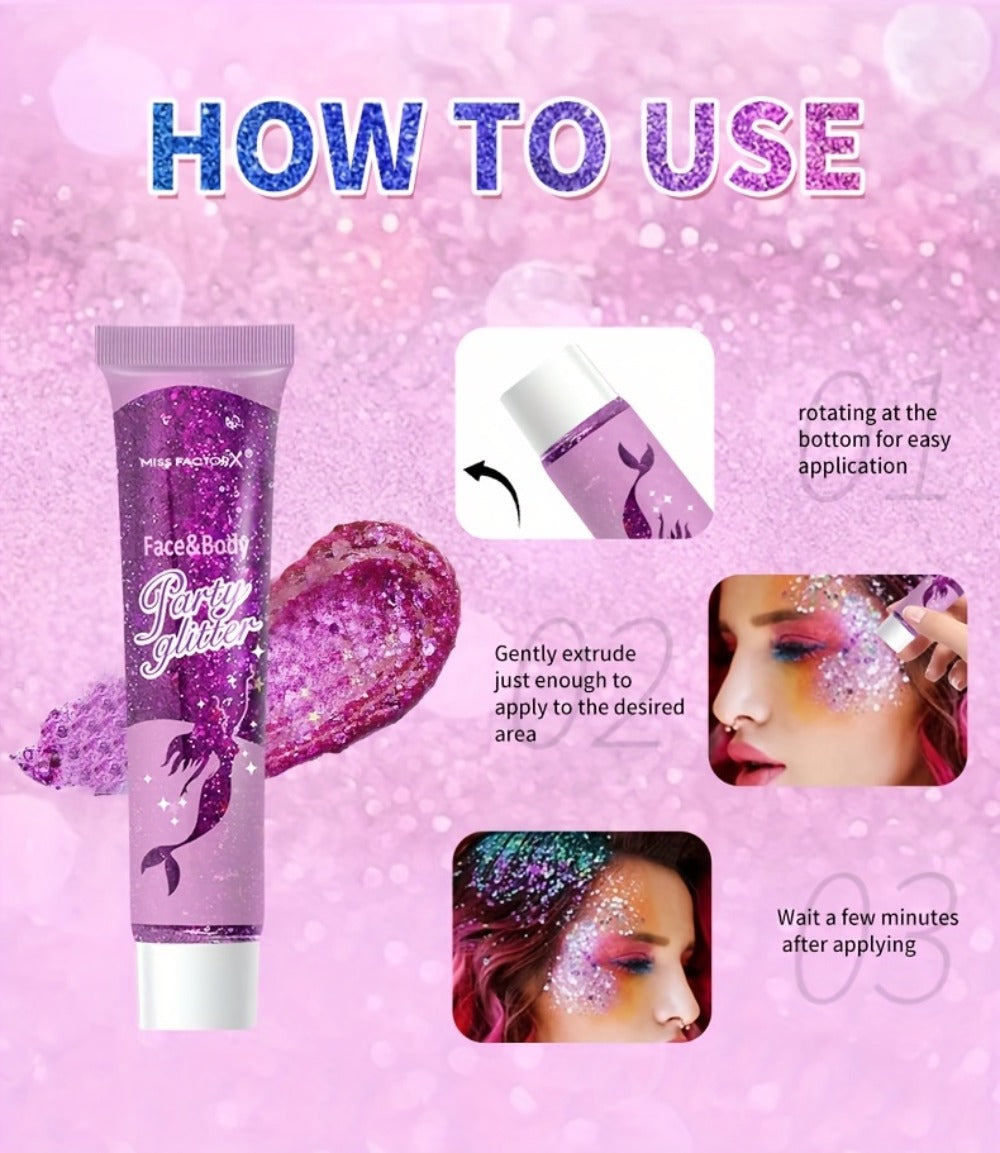 Holographic Glitter Gel Set 10 Colors Cosmetic Grade Face Body Makeup – Festival Rave Cosplay Anime
