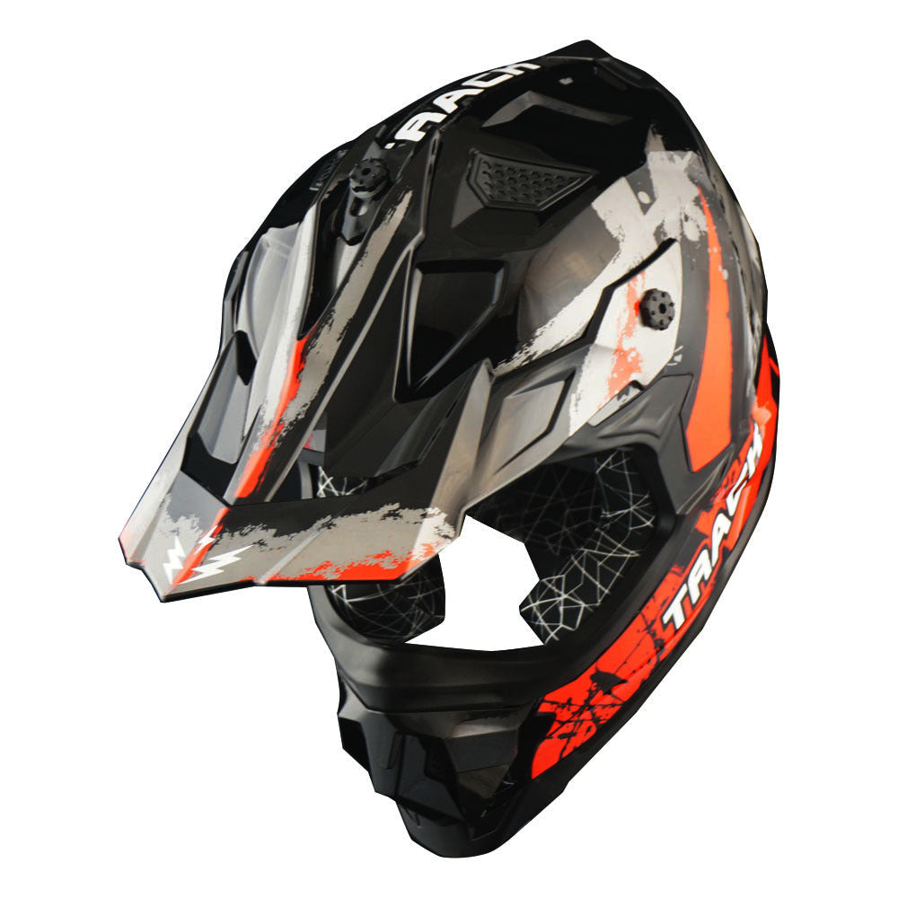 Motorcycle Helmet 1STORM Dirt-Bike Full-Face Shell with Peak Visor, XS-XXL Sizes, Padded Liner and Graphic Styles