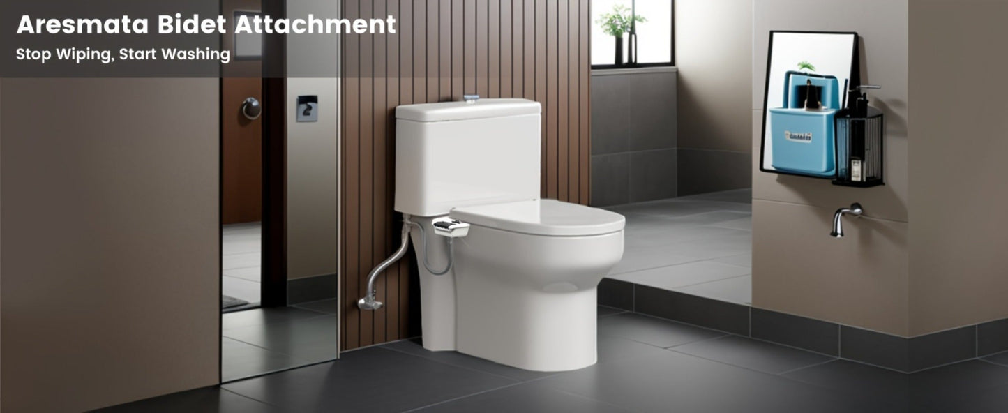 Bidet Attachment for Toilet – Dual Retractable Nozzle Non-Electric Self-Cleaning Fresh Water Bidet Sprayer