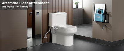 Bidet Attachment for Toilet – Dual Retractable Nozzle Non-Electric Self-Cleaning Fresh Water Bidet Sprayer