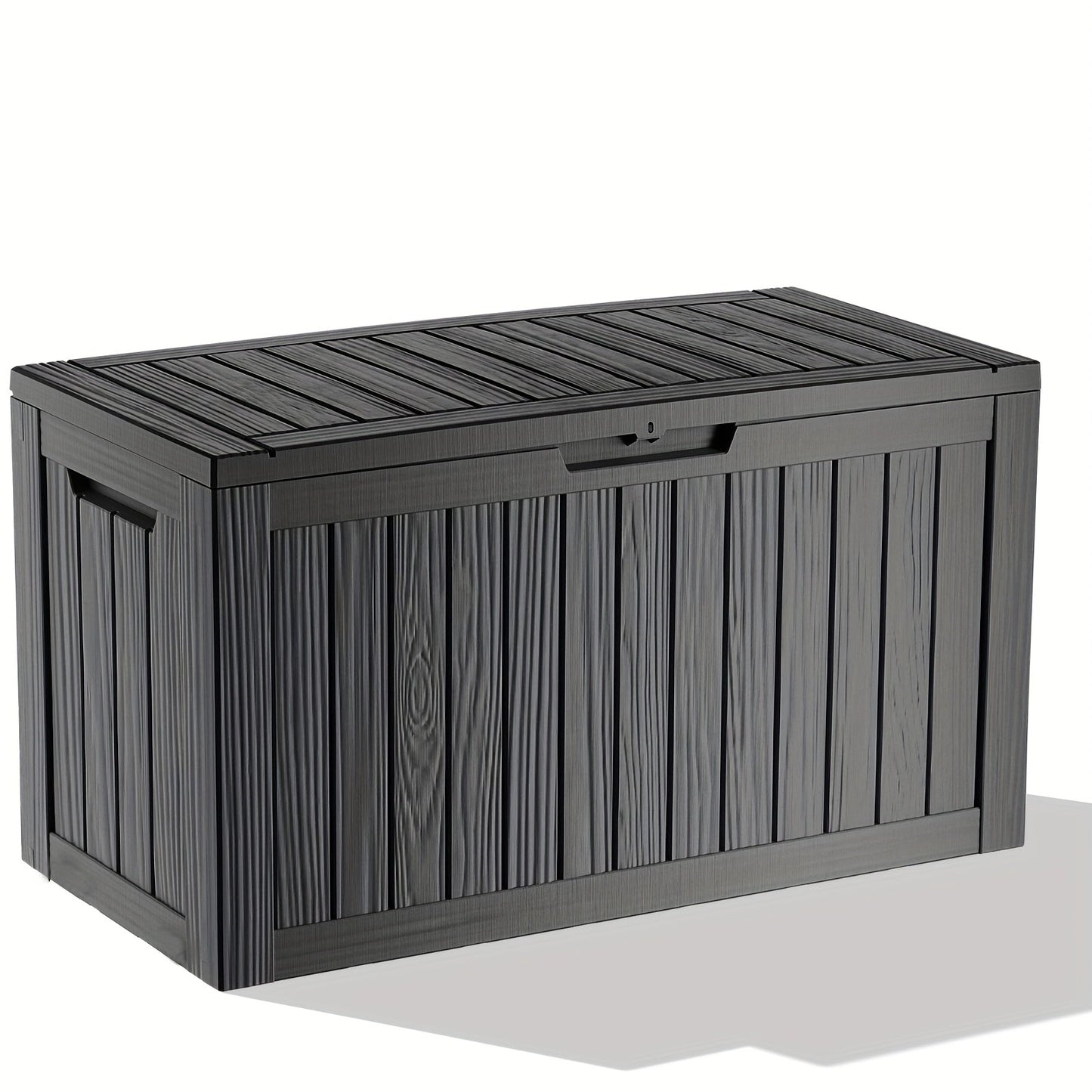 Large Resin Deck Box Lockable Outdoor Storage 80/100 Gallon, 345L UV Patio Storage Box for Garden, Patio and Yard Use
