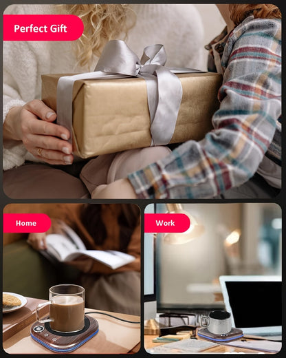 Smart Electric Coffee Mug Warmer 40W, Desktop Coffee Cup Thermos with Temperature Display, 3 Heat Settings