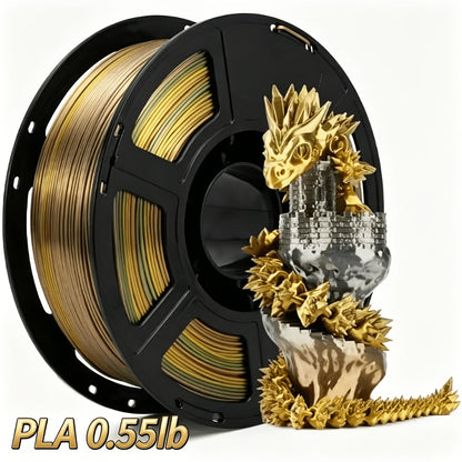 3D Printer Filament Tri-Color PLA 1.75mm 250g Coextruded Spool with Five Three-Tone Combinations