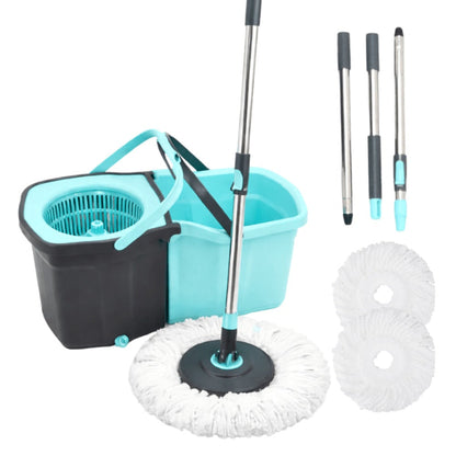360 Spin Mop and Bucket Set with Wringer – Stainless Steel Extended Handle Spinning Mop Bucket System with Microfiber Mop Refills